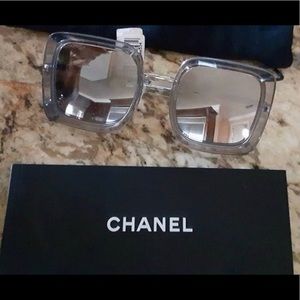 Authentic Chanel Acetate Metallic Sunglasses
